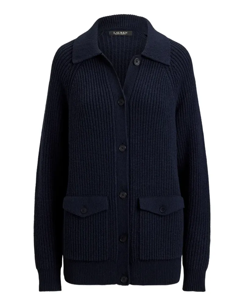 Ralph Lauren Gerippter Cardigan mit Klappentasche - Blau Blau