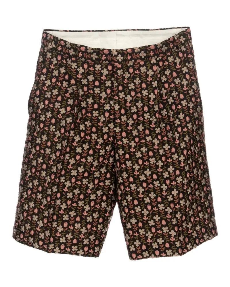 Walter van Beirendonck Shorts aus Jacquard mit Blumenprint - Schwarz Schwarz