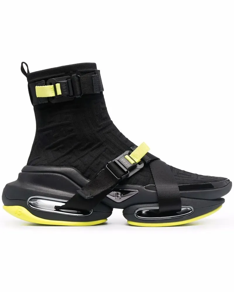 Balmain B-Bold High-Top-Sneakers - Schwarz Schwarz