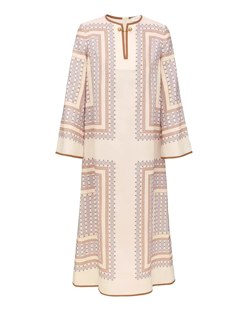 Zimmermann geometric-patterned tunic midi dress - Nude Nude