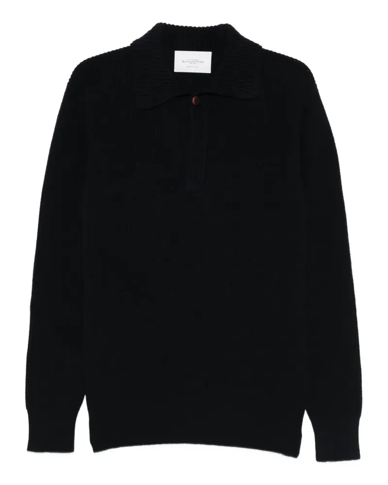 Ballantyne knitted polo shirt - Blau Blau