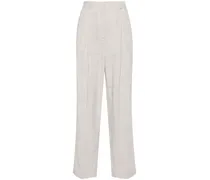 double-pleated tailored trousers - Nude