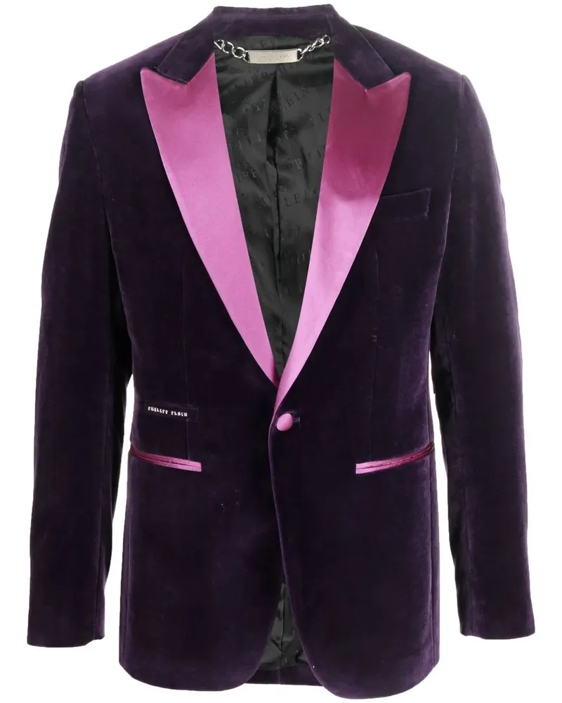 Philipp Plein Sakko in Samtoptik - Violett Violett