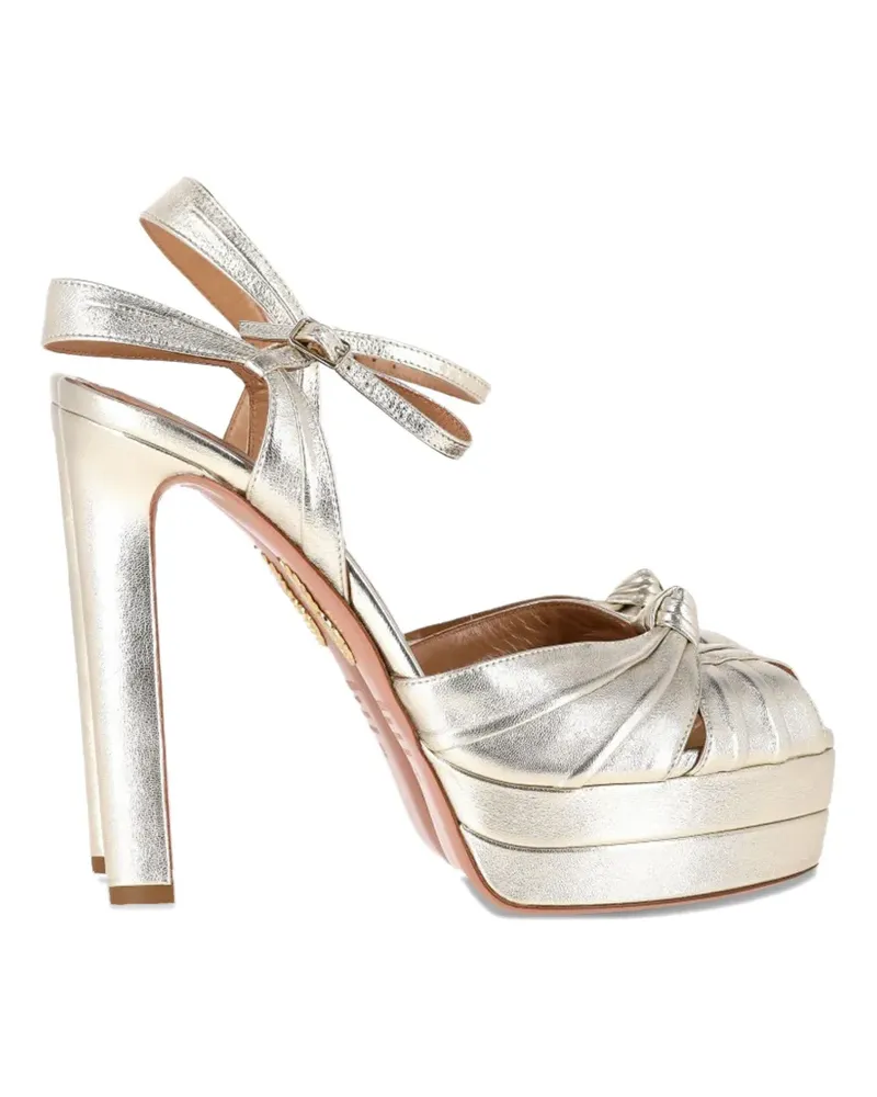 Aquazzura Plateau leather pumps - Silber Silber