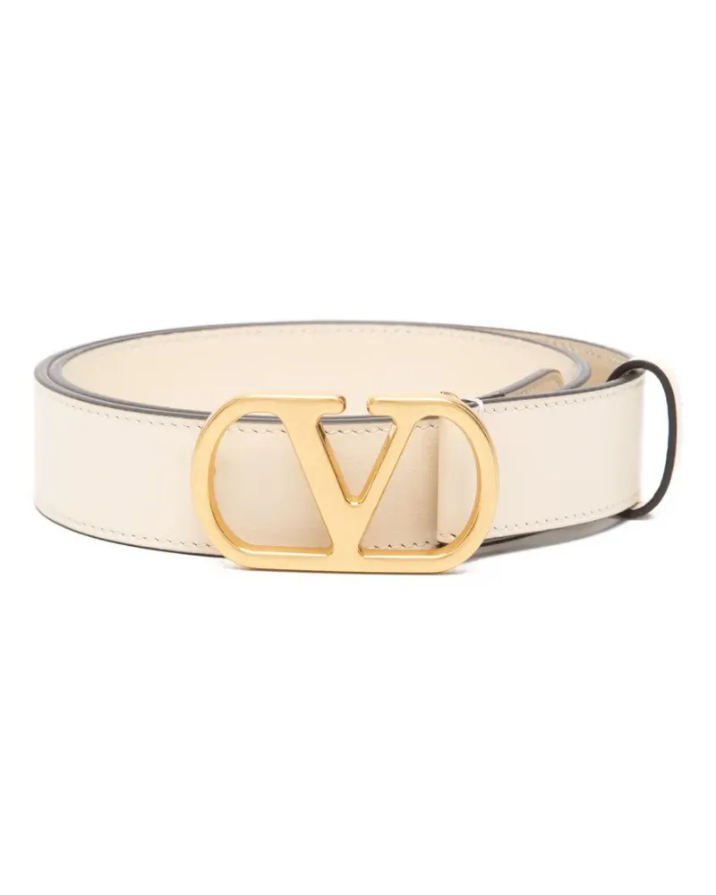 Valentino Garavani logo-plaque belt - Nude Nude