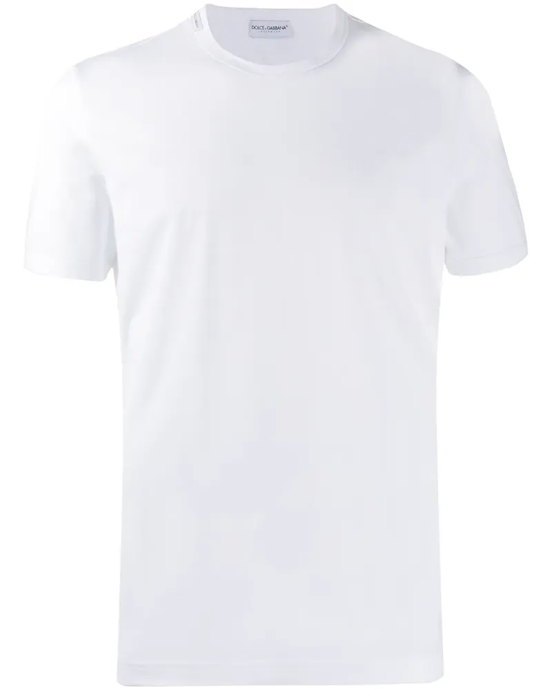 Dolce & Gabbana T-Shirt mit Logo-Stickerei - Weiß Weiß