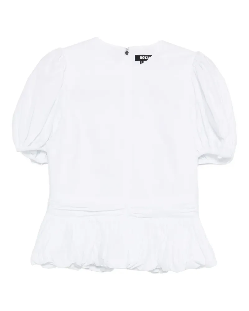 ROTATE Birger Christensen puff-sleeves peplum top - Weiß Weiß