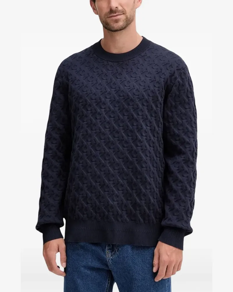 Calvin Klein monogram-pattern sweater - Blau Blau