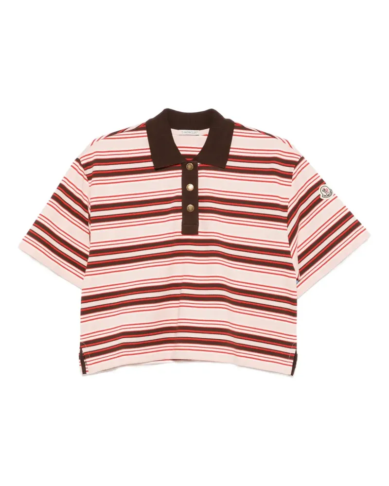 Moncler striped short-sleeve polo shirt - Rosa Rosa