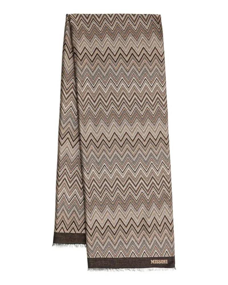 Missoni chevron fringed scarf - Braun Braun
