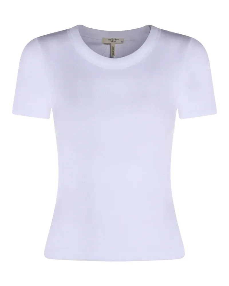 Rag & Bone Geripptes T-Shirt - Weiß Weiß