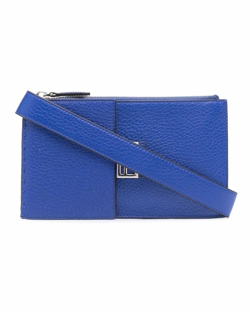 Fendi Schultertasche mit Logo-Schild - Blau Blau