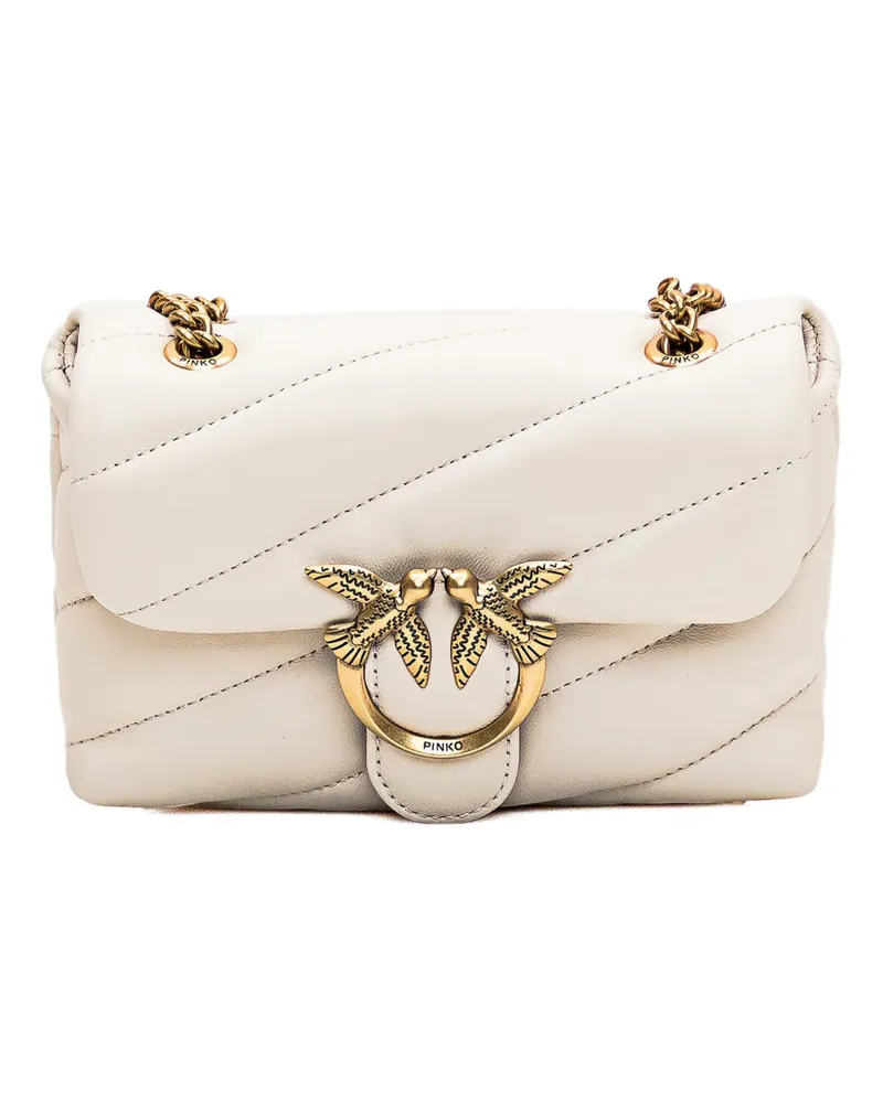 Pinko Schultertasche mit Love Birds-Schnalle - Weiß Weiß