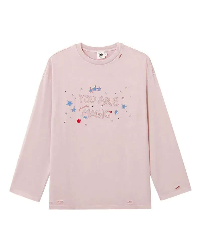 b+ab distressed long-sleeve top - Rosa Rosa