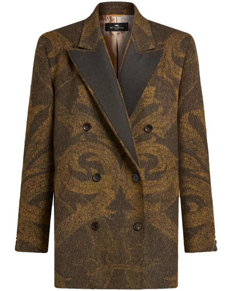 Etro Sakko mit Jacquardmuster - Grün Grün