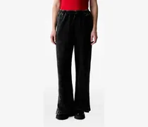 Acid-Wash-Jogginghose mit Logo-Stickerei - Schwarz
