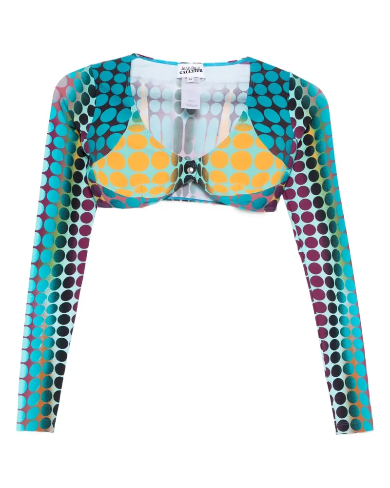 Jean Paul Gaultier long-sleeve polka dot top - Blau Blau