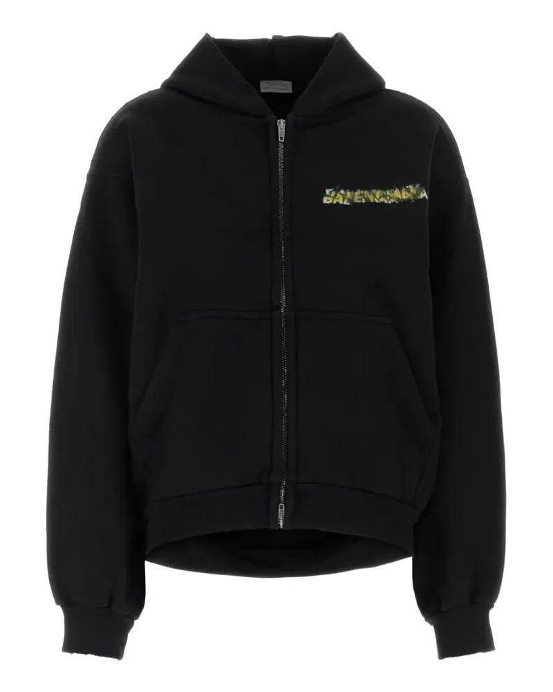Balenciaga Cocoon logo-print zip-up hoodie - Schwarz Schwarz