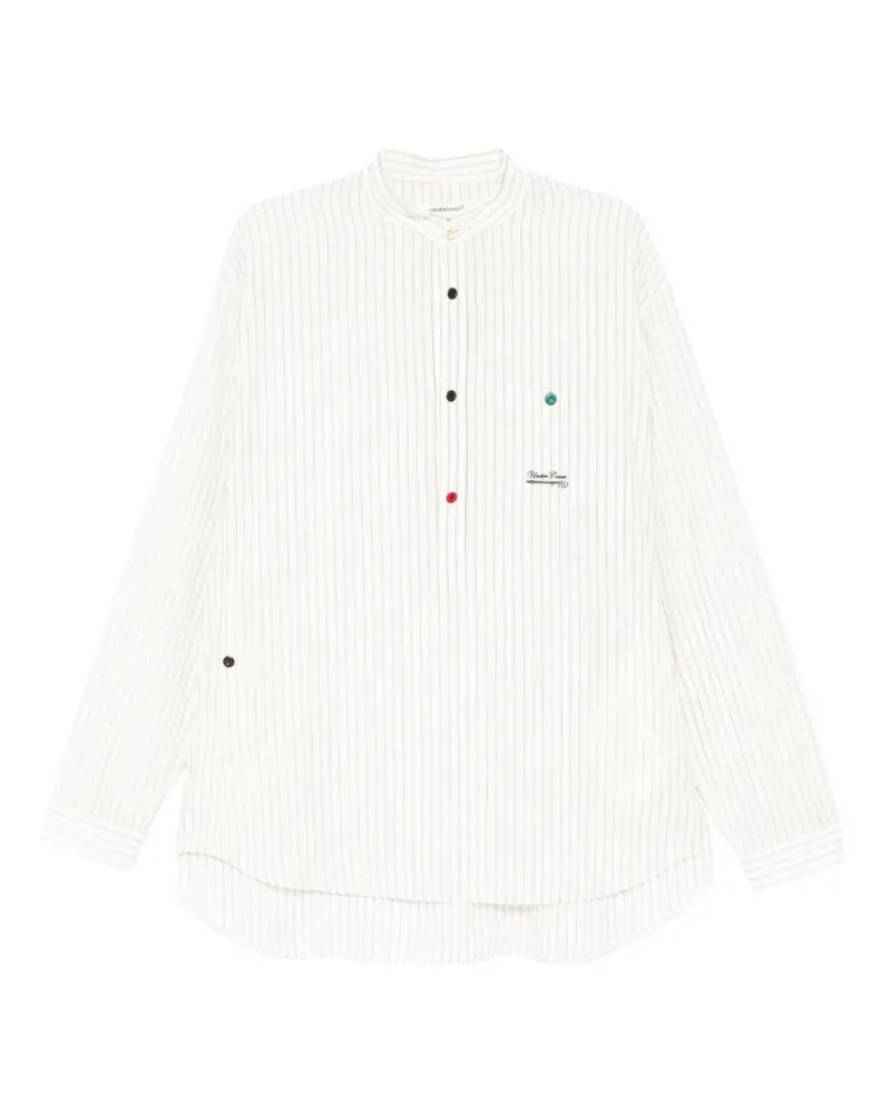 Undercover band-collar striped shirt - Blau Blau