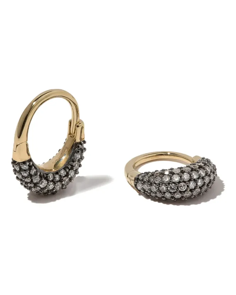 OTIUMBERG Kleine Midnight Creolen mit Diamanten - Gold Gold