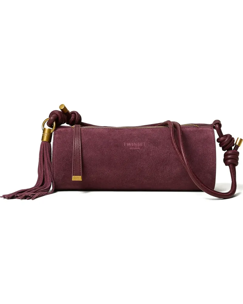 Twin-Set Zylindertasche aus Wildleder mit Quaste - Rot Rot