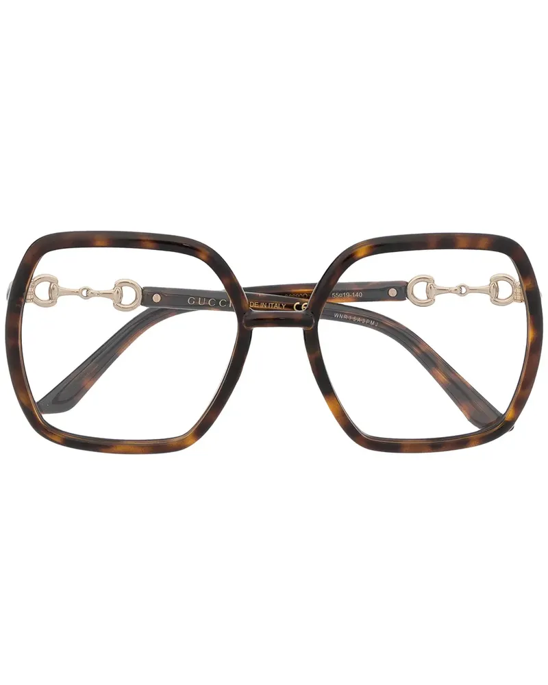 Gucci Sonnenbrille mit Oversized-Gestell - Braun Braun