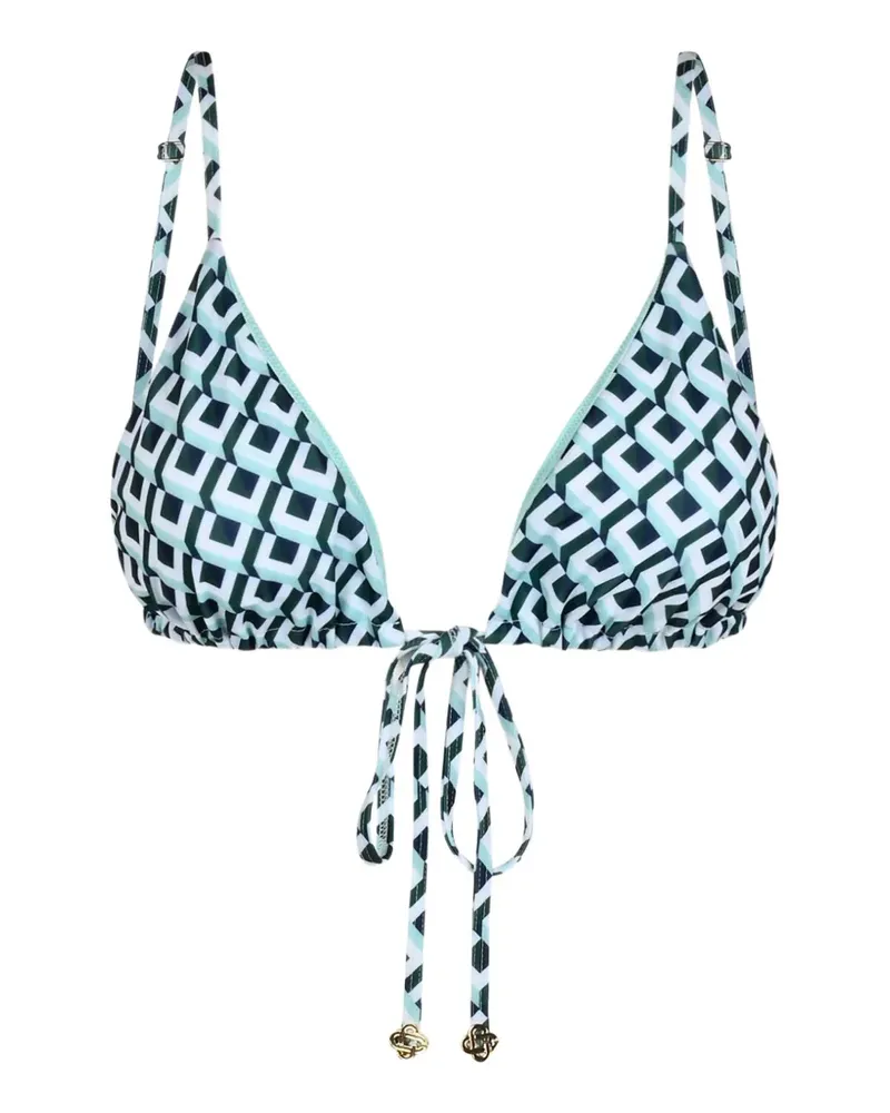 Casablanca Paris green Cubist CC Monogram string bikini top - Grün Grün