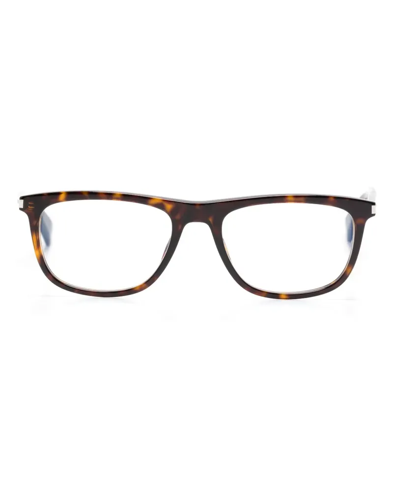 Saint Laurent Brille mit eckigem Gestell - Braun Braun