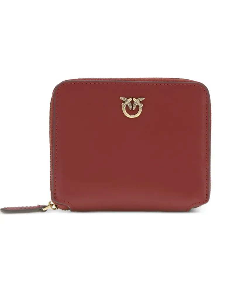 Pinko zip-around appliqué leather wallet - Rot Rot