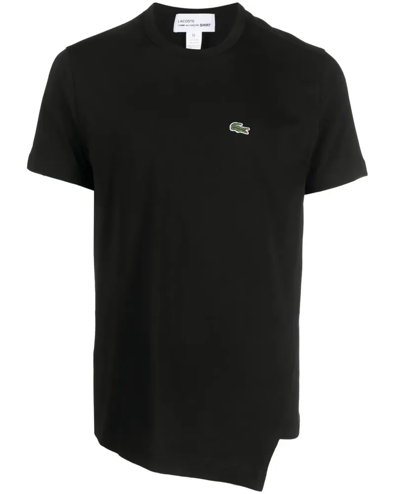 Comme des Garçons x Lacoste Asymmetrisches T-Shirt - Schwarz Schwarz