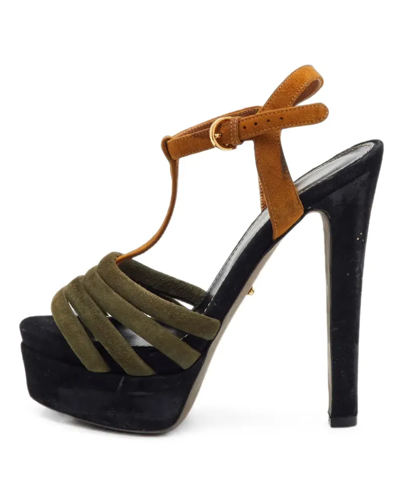 Sergio Rossi Plateau-Sandalen mit T-Riemen - Schwarz Schwarz