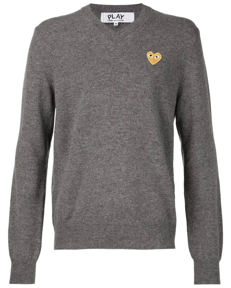 Comme des Garçons Pullover mit aufgesticktem Herz - Grau Grau