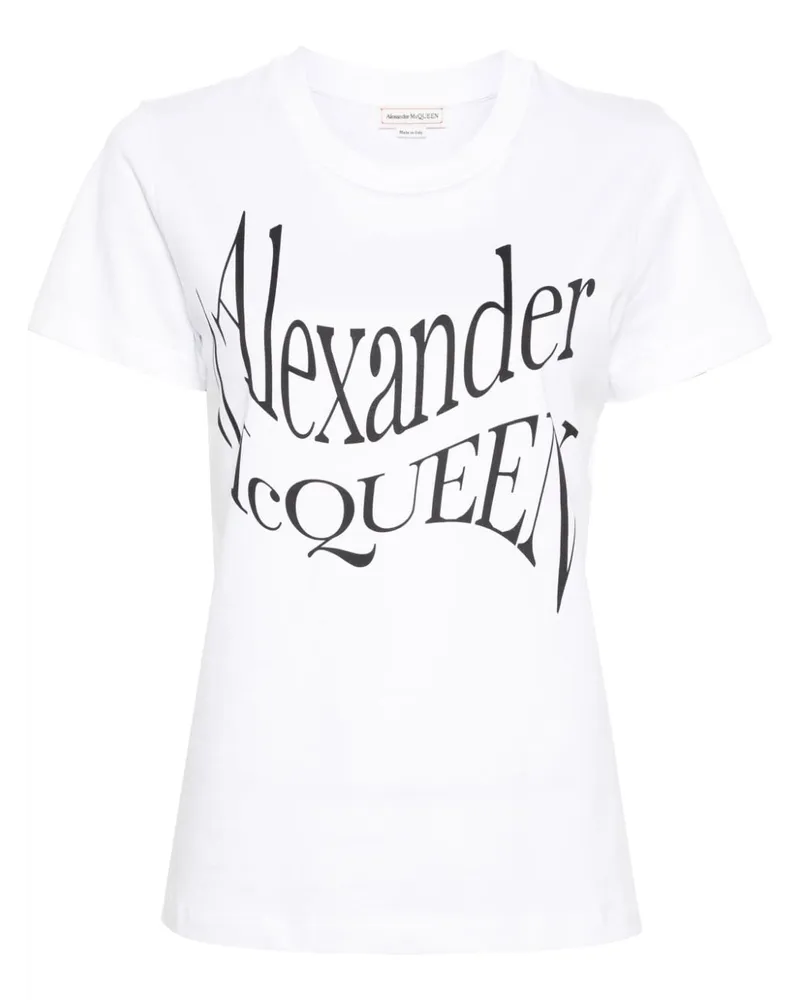 Alexander McQueen T-Shirt mit Logo-Print - Weiß Weiß