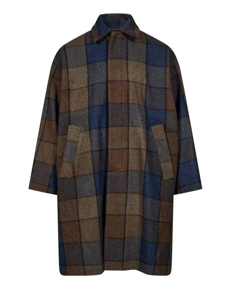 Song For The Mute check-pattern wool coat - Braun Braun