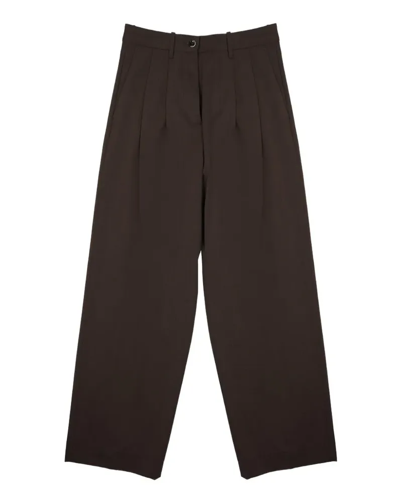 nine:inthe:morning pleated wide-leg trousers - Braun Braun