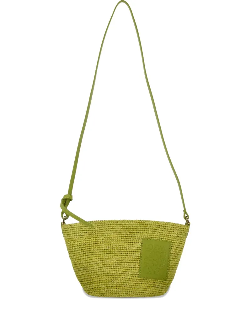 Loewe Schultertasche mit Logo-Patch - Grün Grün