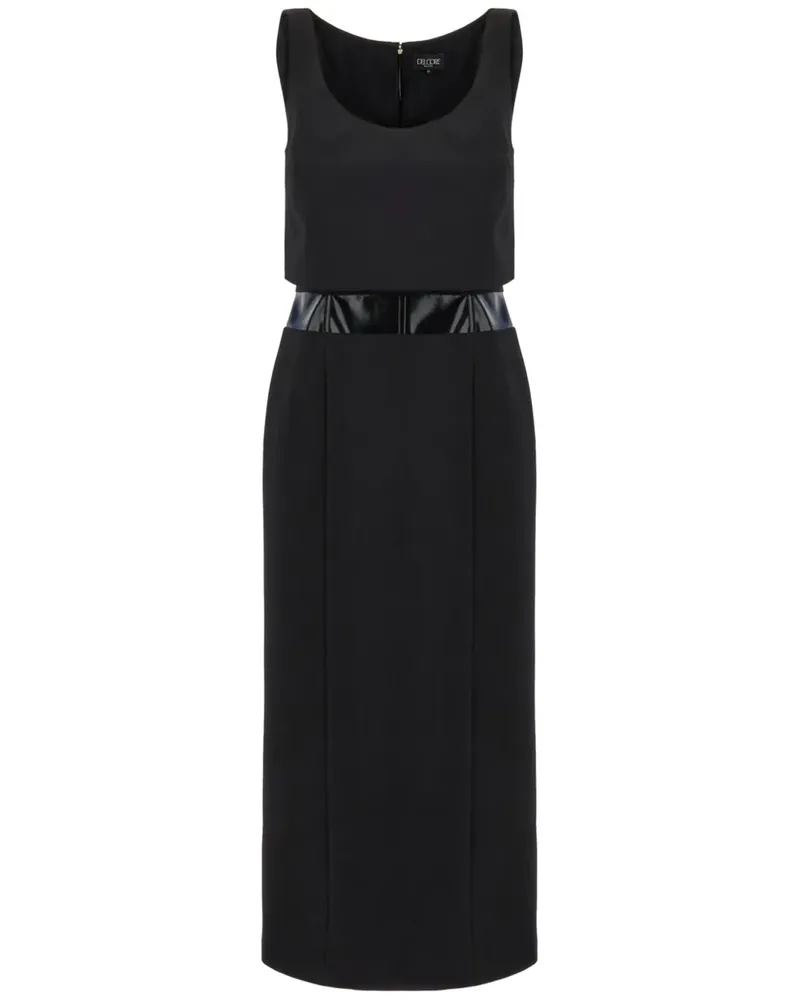 DEL CORE MIdikleid mit Kontrasteinsatz - Schwarz Schwarz
