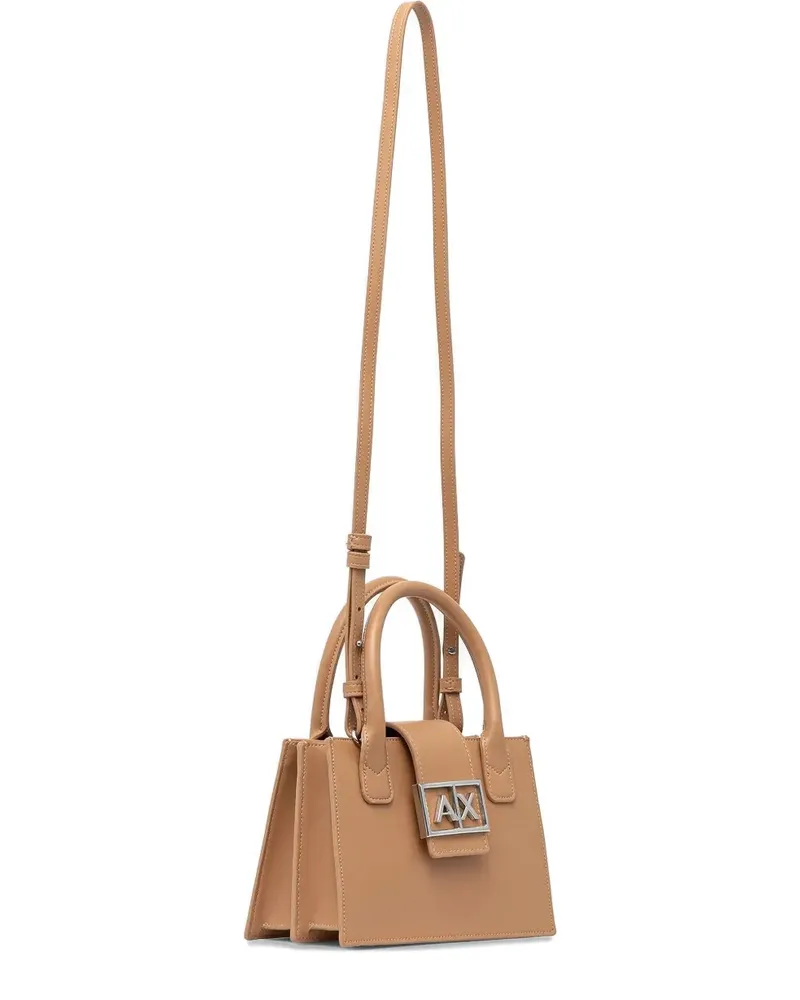 Armani Exchange Handtasche mit Logo-Schild - Braun Braun