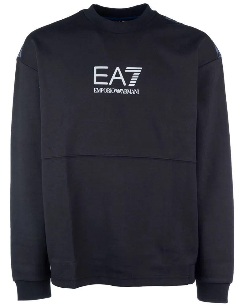 EA7 Sweatshirt mit Logo-Print - Schwarz Schwarz