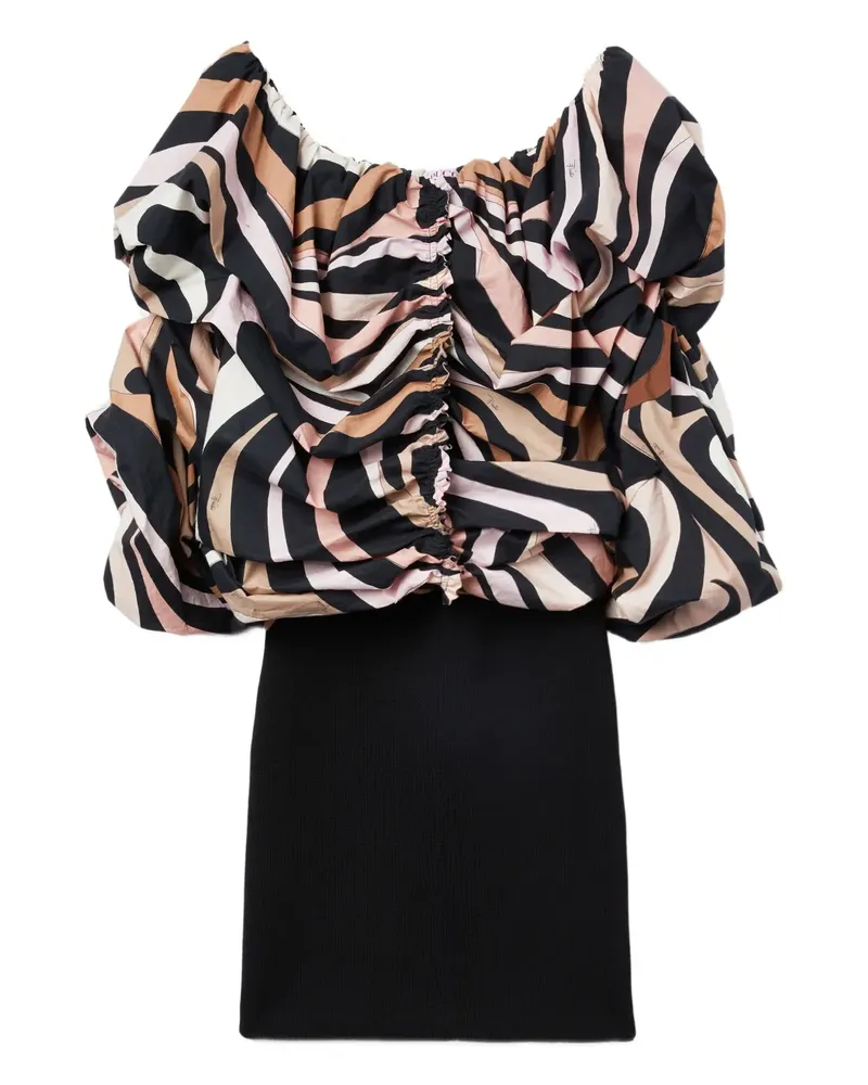 Emilio Pucci Schulterfreies Kleid mit Puffärmeln - Schwarz Schwarz