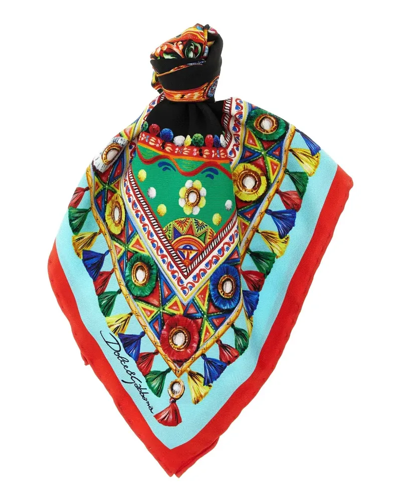 Dolce & Gabbana Carretto-print silk scarf - Grün Grün