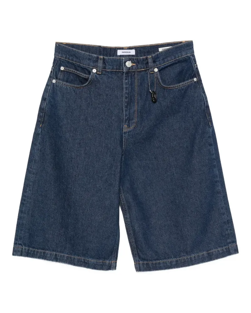 IMPERIAL logo-charm denim shorts - Blau Blau