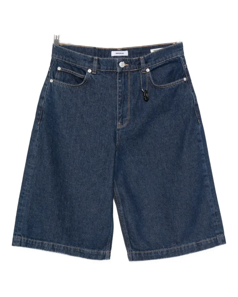 IMPERIAL logo-charm denim shorts - Blau Blau