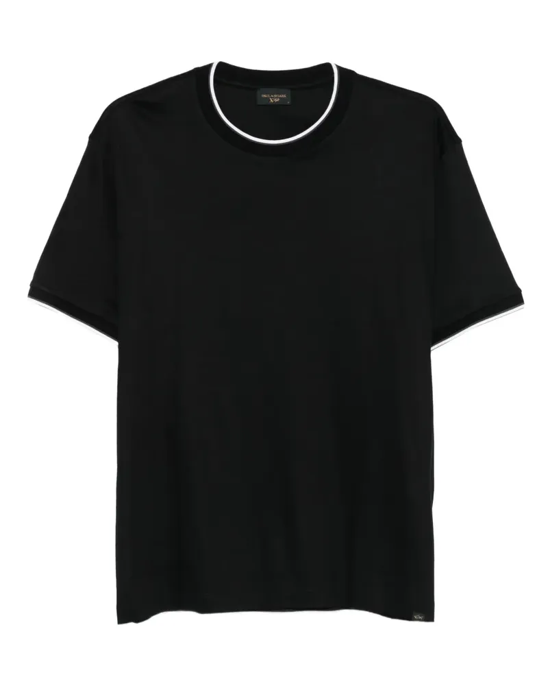 Paul & Shark Kurzärmeliges T-Shirt mit Kontrastpaspeln - Schwarz Schwarz