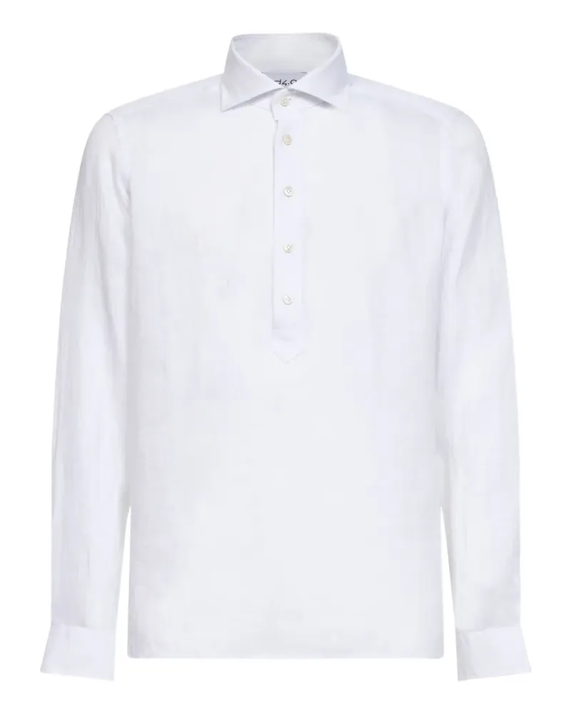 D4.0 Hemd mit kurzer Knopfleiste - Weiß Weiß