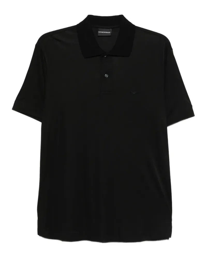 Emporio Armani Poloshirt mit Knopfleiste - Schwarz Schwarz
