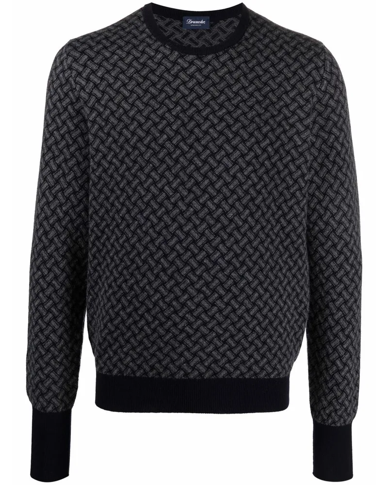 Drumohr  Pullover mit Jacquardmuster - Grau Grau