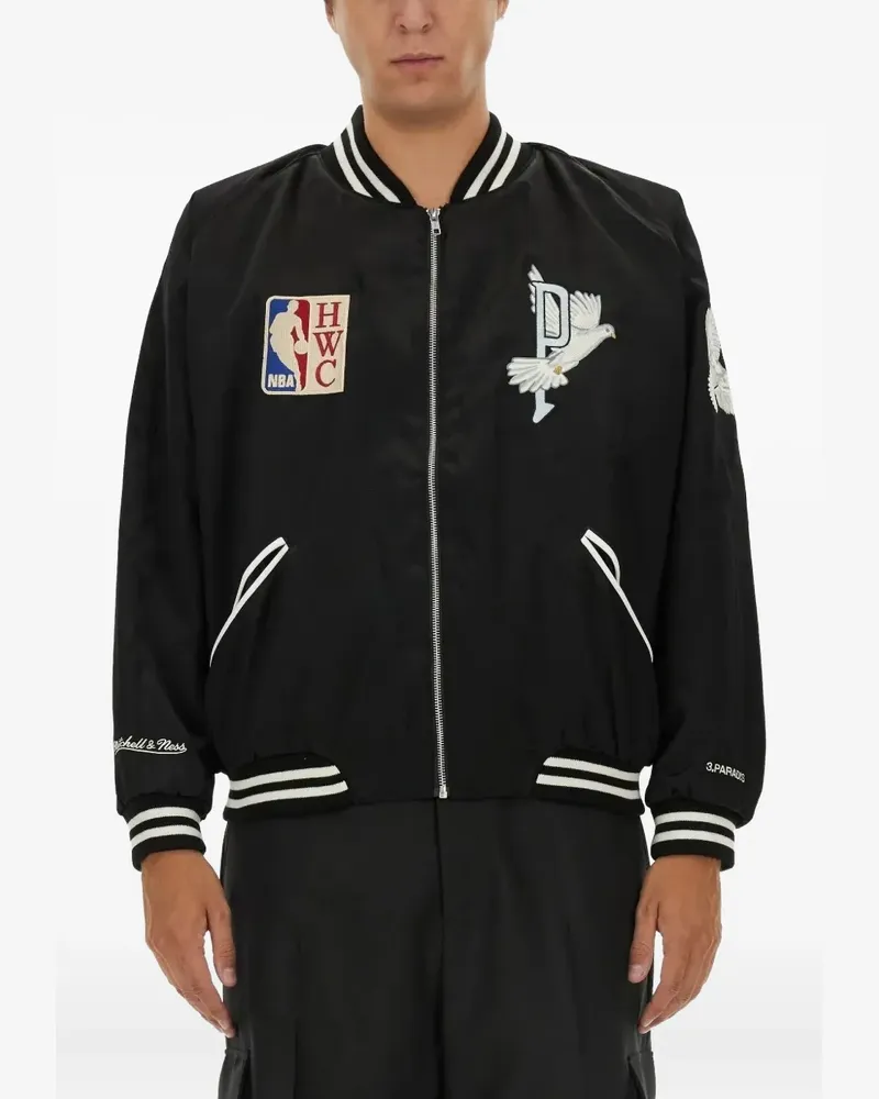 3PARADIS x Mitchell & Ness and the NBA Varsity Bomberjacke - Schwarz Schwarz