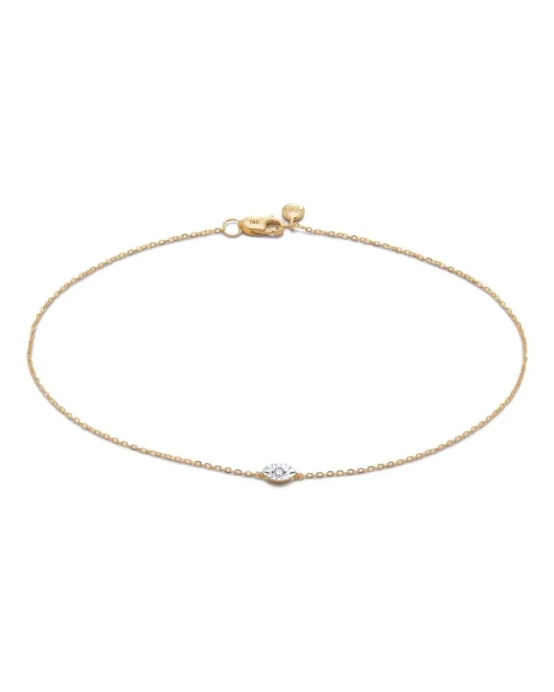 Monica Vinader Armband aus 14kt recyceltem Gelbgold mit Diamanten Gold