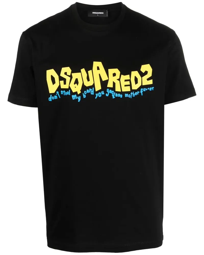 Dsquared2 T-Shirt mit Logo-Print - Schwarz Schwarz